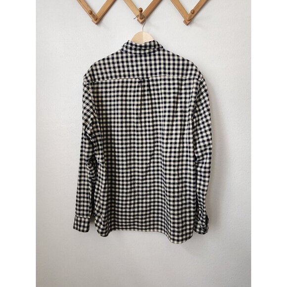 H&M LOGG blue cream plaid XL mens reg‎ fit button flannel shirt grunge 90s 2000s - Picture 4 of 6